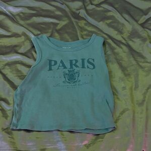 Green, And Blue Paris Graphic Tank Top